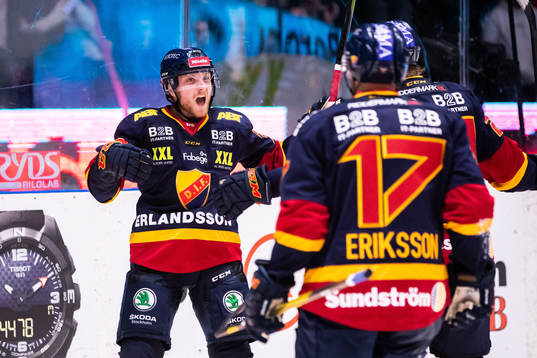Djurgårdens Linus Hultström jublar