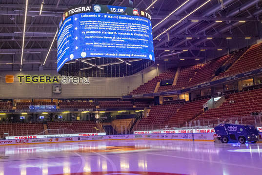 Tegera Arena innan ishockeymatchen i SHL mellan Leksand och