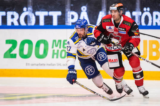 Leksands Marek Hrivik och Malmö Redhawks Jesper Jensen
