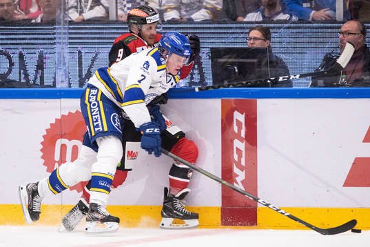 Leksands Lucas Nordsäter och Malmö Redhawks Frederik Storm