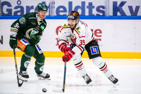 Färjestads  Jesper Olofsson och Örebros Jordan Boucher