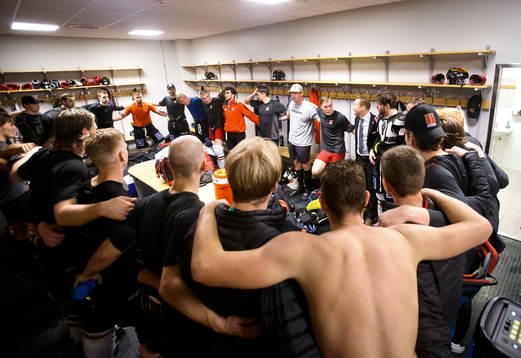 Örebros spelare Mathias Bromé och Örebros tränare