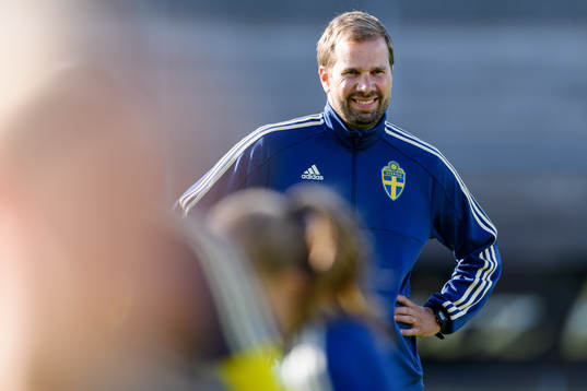 Sveriges förbundskapten Pär Lagerström före