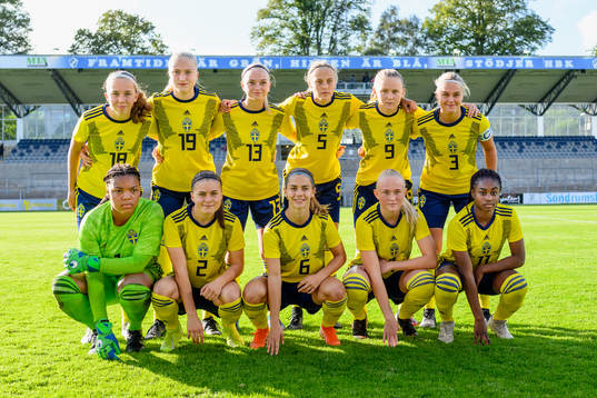 Sveriges startelva före F16-landskampen i fotboll mellan