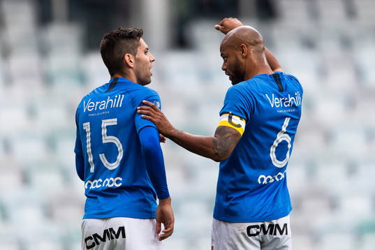 Trelleborgs Bozidar Velickovic och Salif Camara Jönsson i