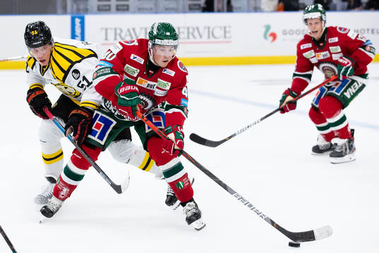 Brynäs Tomi Sallinen och Frölundas Joel Mustonen