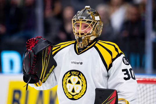 Brynäs målvakt Joacim Eriksson jublar