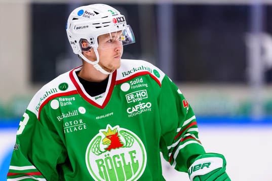 Rögles Niklas Hansson innan ishockeymatchen i SHL mellan