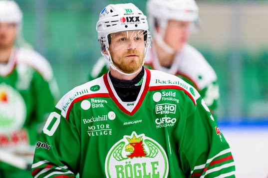 Rögles Ted Brithén innan ishockeymatchen i SHL mellan