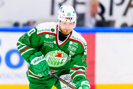 Rögles  Ted Brithén innan ishockeymatchen i SHL mellan