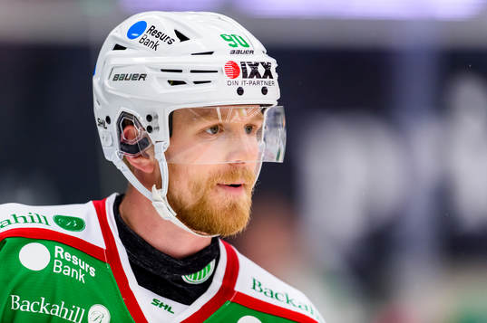 Rögles  Ted Brithén  innan ishockeymatchen i SHL mellan