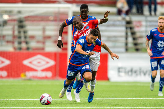 Joel Landry Tsfack Nguemo of Kongsvinger and Niklas