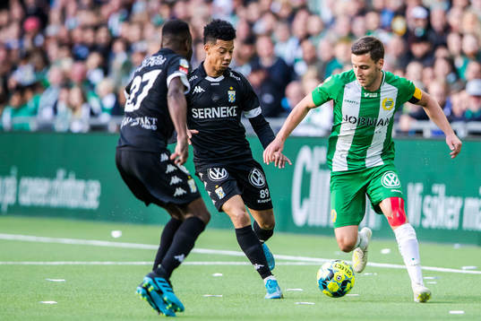 IFK Göteborgs Nzuzi Toko och Tobias Sana mot Hammarbys