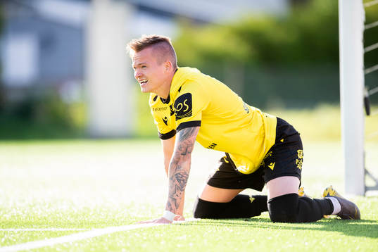Aron Sigurdarson of Start looks dejected