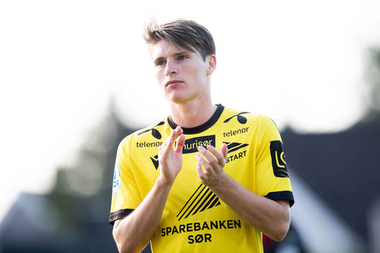 Kasper Skaanes of Start looks dejected