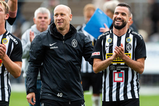 Landskronas tränare Billy Magnusson och Granit Stagova