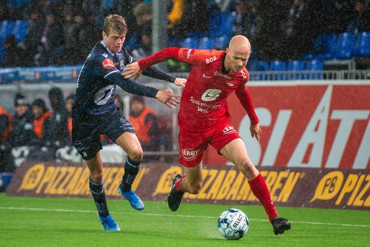 Sondre Sørli of Kristiansund and Ruben Kristiansen of Brann