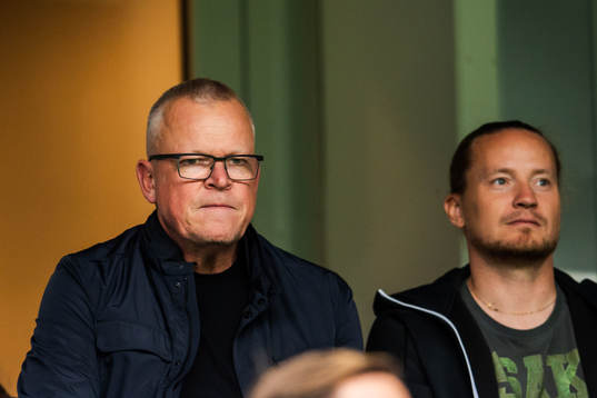 Förbundskapten Janne Andersson på läktaren