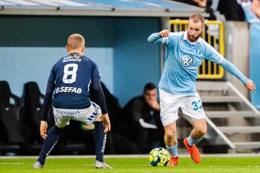 Malmö FFs Jo Inge Berget och IFK Norrköpings Maic Sema