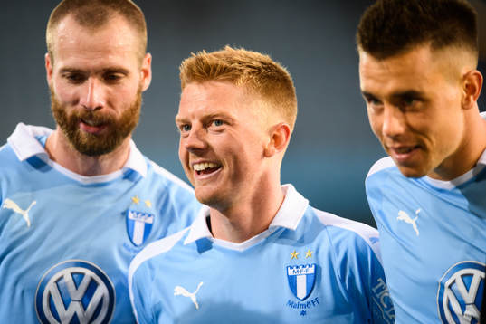 Malmö FFs Jo Inge Berget, Anders Christiansen och Jonas
