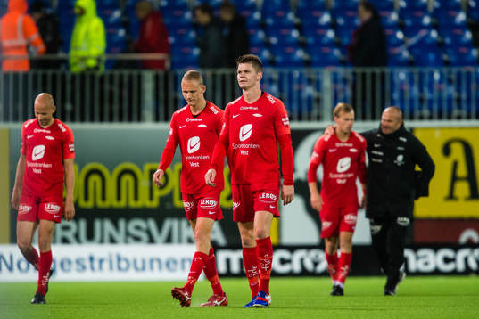 Christian Eggen Rismark of Brann looks dejected