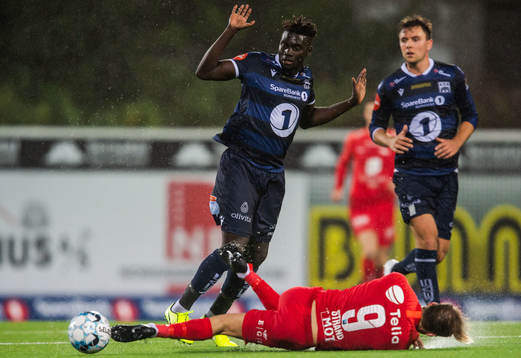 Aliou Coly of Kristiansund and Petter Dahle Strand of Brann