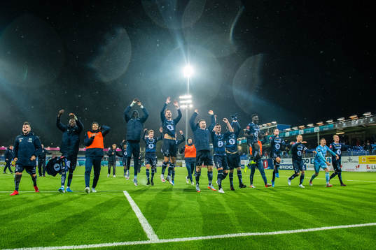 Players of Kristiansund celebrates