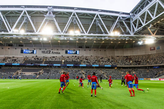 Helsingborgs spelare värmer upp