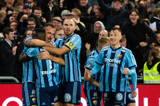 Djurgårdens Emir Kujovic, Mohamed Buya Turay, och Jacob