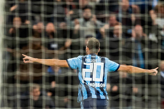 Djurgårdens Emir Kujovic jublar