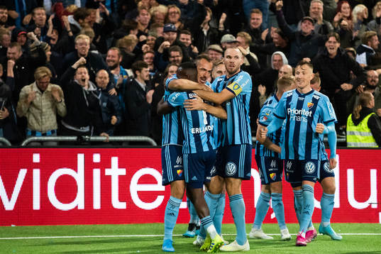 Djurgårdens Emir Kujovic, Mohamed Buya Turay, och Jacob