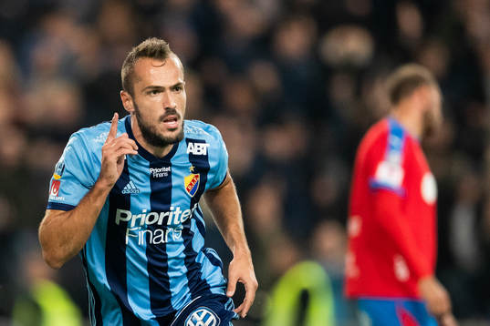 Djurgårdens Emir Kujovic jublar