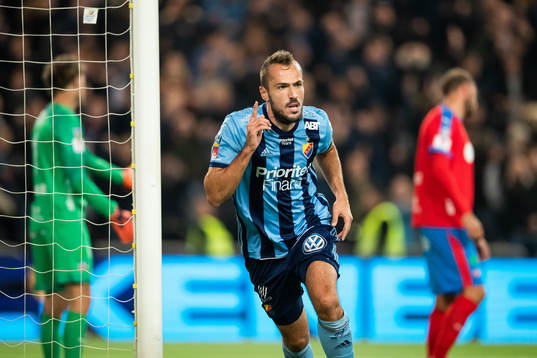 Djurgårdens Emir Kujovic jublar