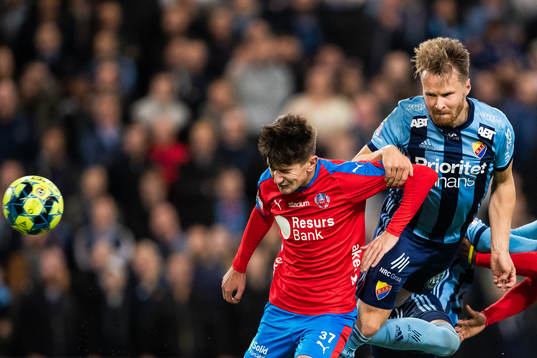 Helsingborgs Armin Gigovic och Djurgårdens Jacob Une