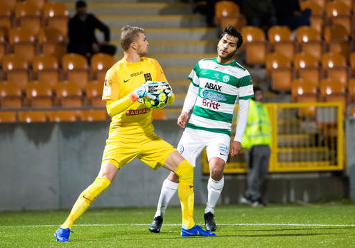 Brommapojkarnas målvakt Hampus Elgan Västerås Karwan