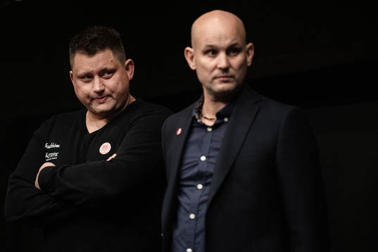Mattias Karlin, tränare Västervik, och Tony Zabel,