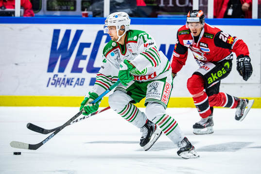 Rögles Daniel Zaar och Malmö Redhawks Henrik Hetta
