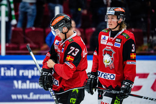 Malmö Redhawks Adam Ollas Mattsson och Malte Setkov deppar