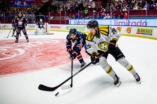 Brynäs Lukas Zetterberg och Linköpings Filip Karlsson
