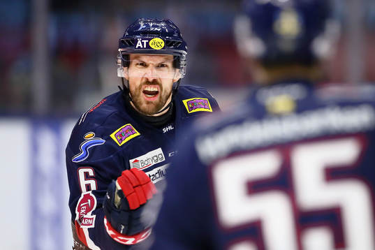 Linköpings Jonas Holös (mål 3-3) jublar mot Linköpings
