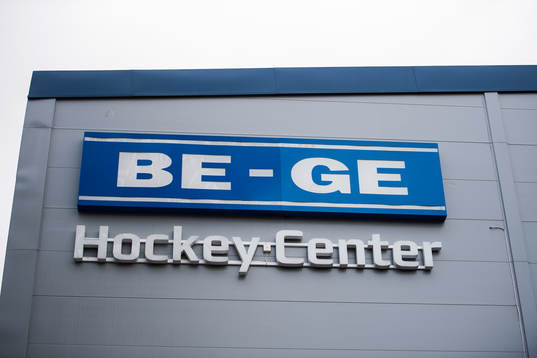 Skylt med texten Be-Ge Hockeycenter