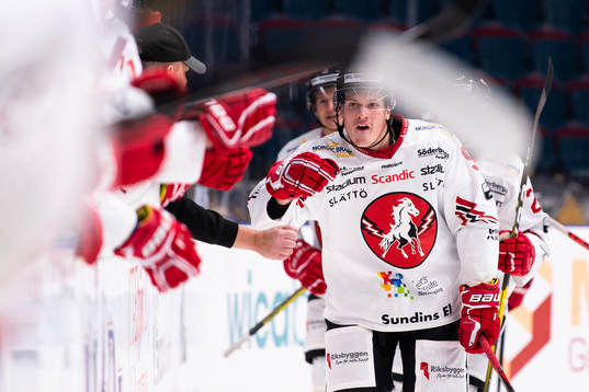 Vita Hästens Linus Andersson  jublar