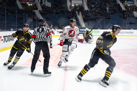 Vita Hästens Linus Andersson  jublar