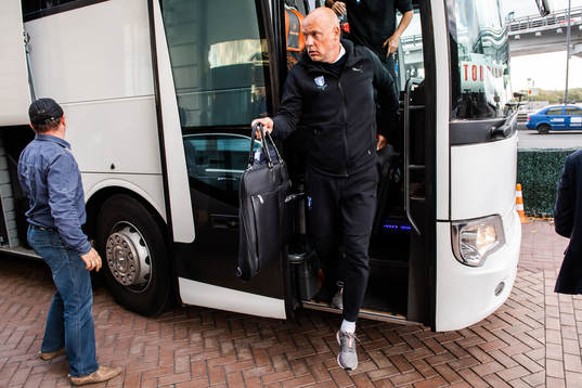 Uwe Rösler, head coach of Malmö FF arrives at their hotel