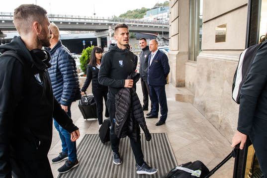 Markus Rosenberg of Malmö FF arrives at their hotel
