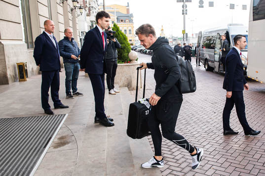 Goalkeeper Johan Dahlin of Malmö FF arrives at their hotel