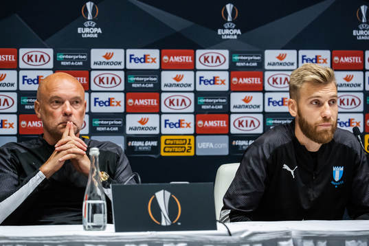 Uwe Rösler, head coach and Rasmus Bengtsson of Malmö FF