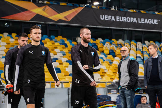 Arnor Traustason and Jo Inge Berget of Malmö FF