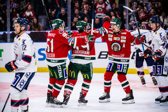 Frölundas Mats Rosseli Olsen,Rhett Rakhshani och Nicklas