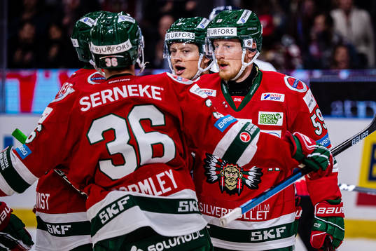 Frölundas Simon Hjalmarsson jublar